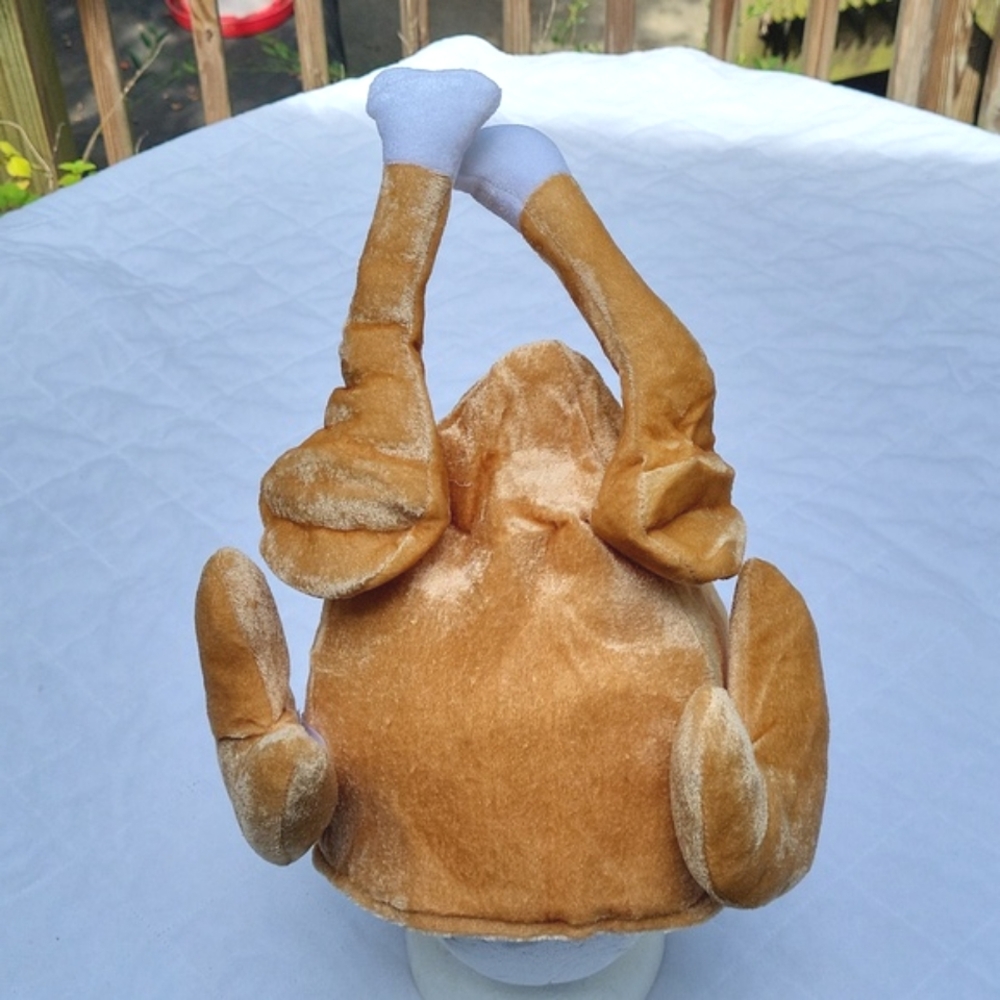 Thanksgiving turkey hat, velvet, stuffed legs and wings